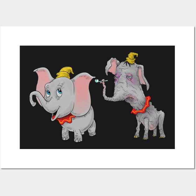 dumbo on ice Wall Art by idrawcartoons